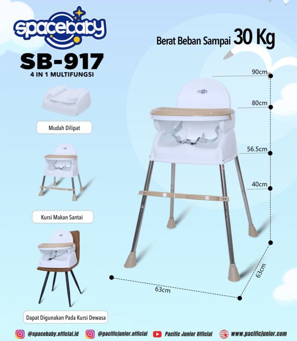 MULTIFUNCTIONAL BABY CHAIR SPACEBABY SB-917 (4 IN 1) - Gambar 8