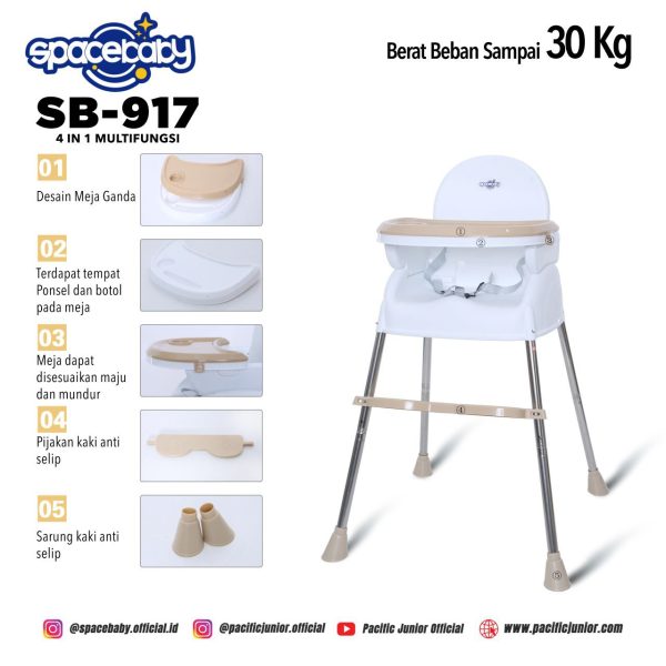 MULTIFUNCTIONAL BABY CHAIR SPACEBABY SB-917 (4 IN 1) - Gambar 7