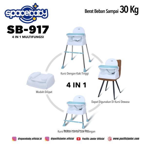 MULTIFUNCTIONAL BABY CHAIR SPACEBABY SB-917 (4 IN 1) - Gambar 5