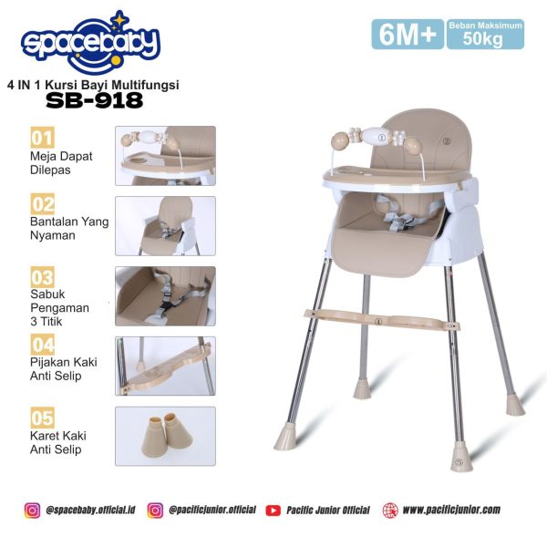 BABY HIGH CHAIR SPACEBABY SB-918 - Gambar 9