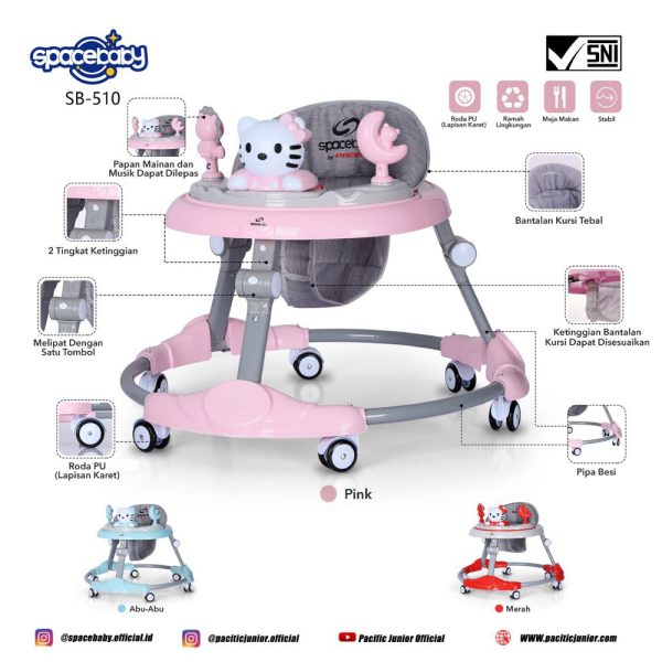 BABY WALKER SPACEBABY SB-510 (KITTY) - Gambar 8