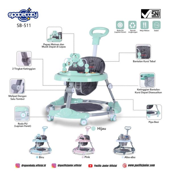 BABY WALKER SPACEBABY SB-511 (ELEPHANT STIR) - Gambar 4