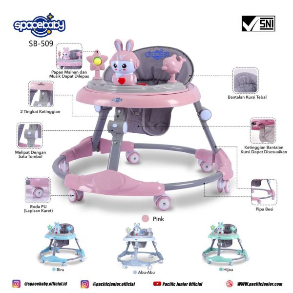 BABY WALKER SPACEBABY SB-509 (RABBIT) - Gambar 6