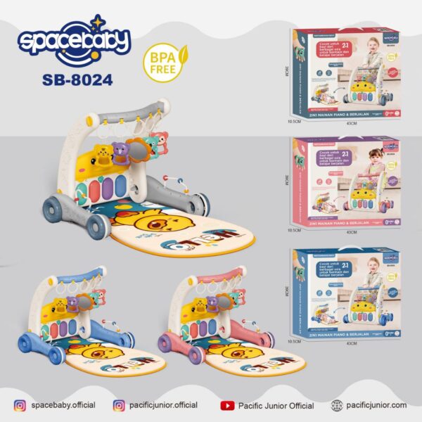 PIANO PLAYMAT & PUSH WALKER SPACEBABY SB-8024 (2 IN 1) - Gambar 2