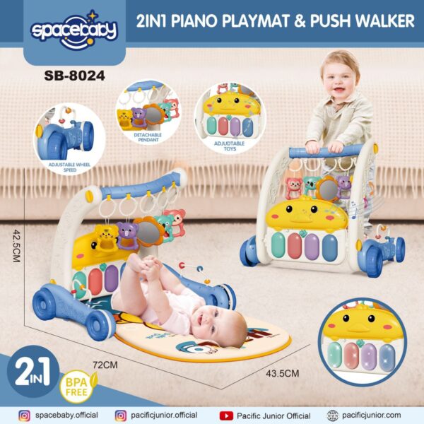 PIANO PLAYMAT & PUSH WALKER SPACEBABY SB-8024 (2 IN 1) - Gambar 5