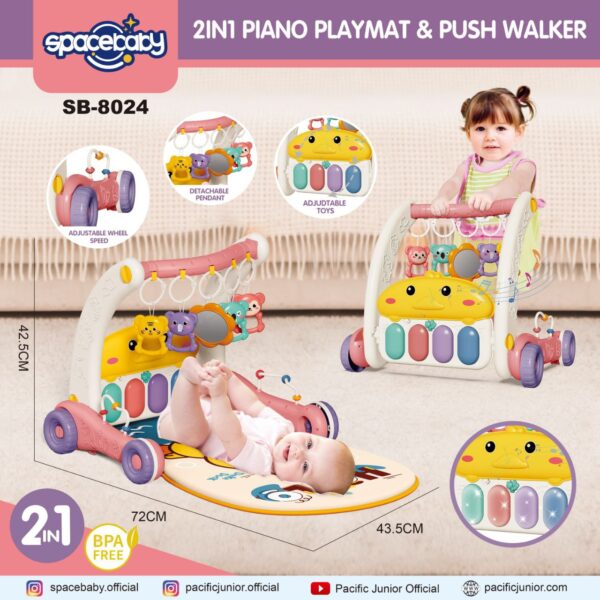 PIANO PLAYMAT & PUSH WALKER SPACEBABY SB-8024 (2 IN 1) - Gambar 4