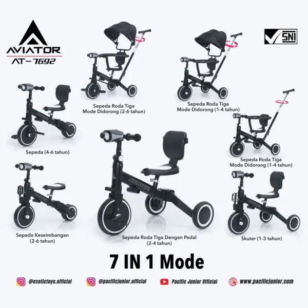 TRICYCLE AVIATOR AT-7692 (7 IN 1) - Gambar 7