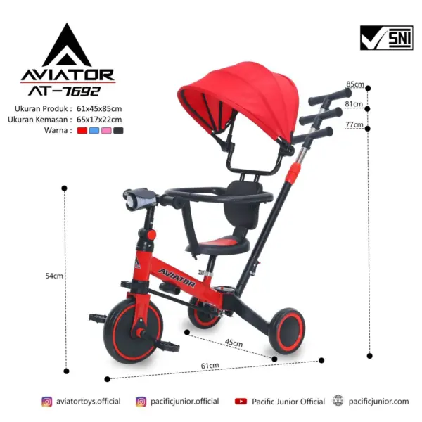 TRICYCLE AVIATOR AT-7692 (7 IN 1) - Gambar 3