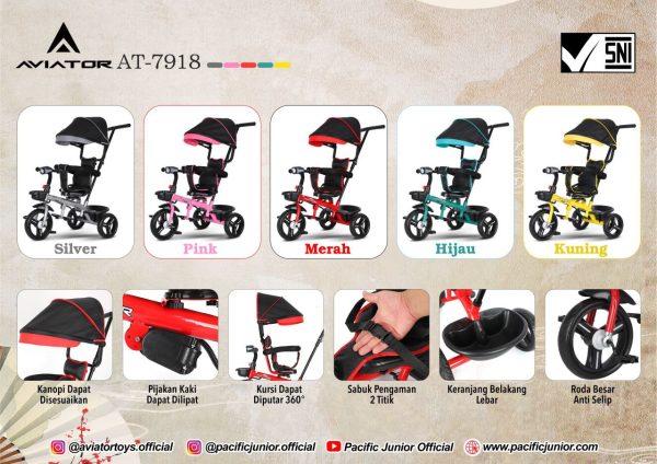 TRICYCLE AVIATOR AT-7918 (4 IN 1) - Gambar 9