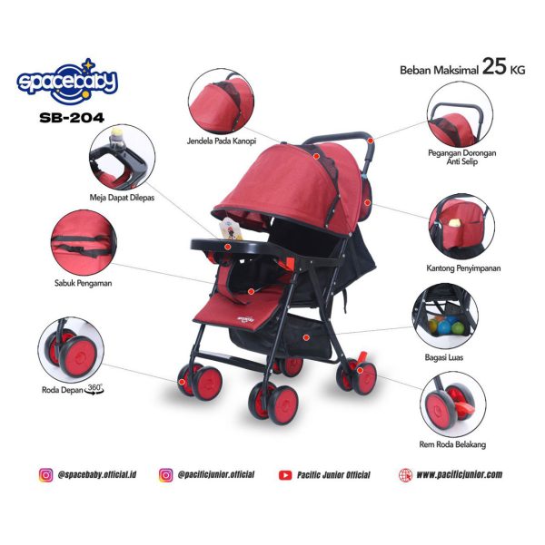 BABY STROLLER SPACEBABY SB-204 - Gambar 8