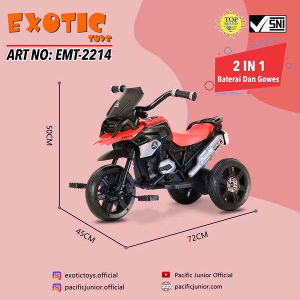 RECHARGEABLE MOTORCYCLE EXOTIC EMT-2214 - Gambar 6
