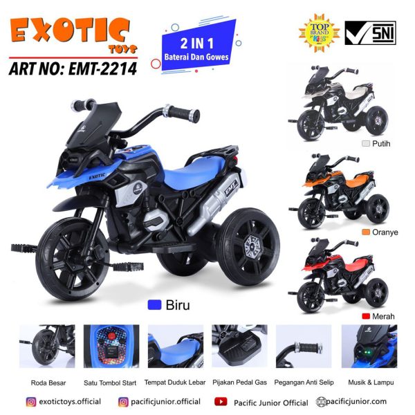 RECHARGEABLE MOTORCYCLE EXOTIC EMT-2214 - Gambar 3