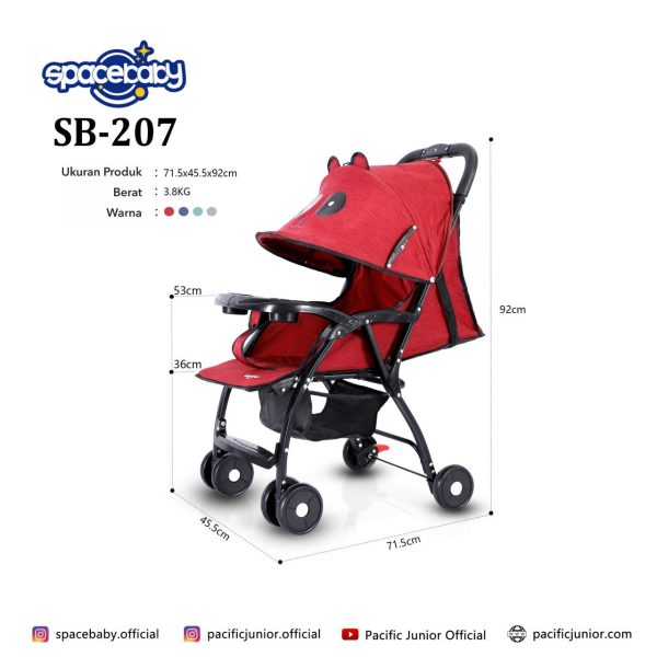 BABY STROLLER SPACEBABY SB-207 - Gambar 8