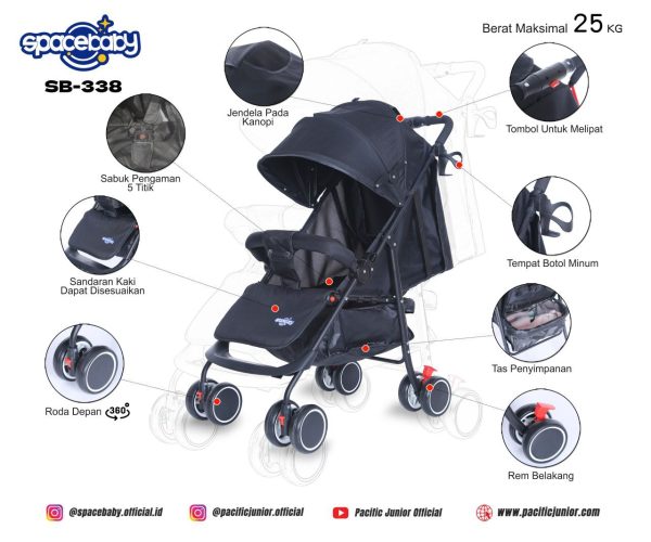 BABY STROLLER SPACEBABY SB-338 - Gambar 3