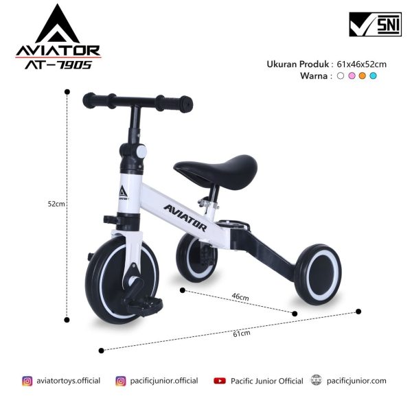 BALANCE BIKE AVIATOR AT-7905 (3 IN 1) - Gambar 6