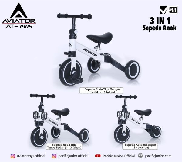 BALANCE BIKE AVIATOR AT-7905 (3 IN 1) - Gambar 8