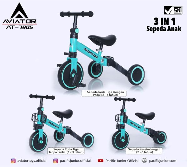 BALANCE BIKE AVIATOR AT-7905 (3 IN 1) - Gambar 12