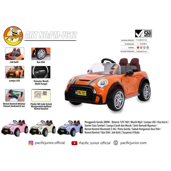 RECHARGEABLE CAR PACIFIC JR PM-7612+ (MINI COOPER) - Gambar 4