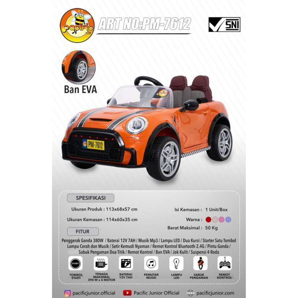 RECHARGEABLE CAR PACIFIC JR PM-7612+ (MINI COOPER) - Gambar 2