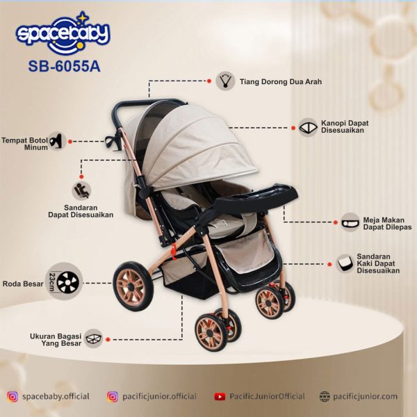 BABY STROLLER SPACEBABY SB-6055A - Gambar 5