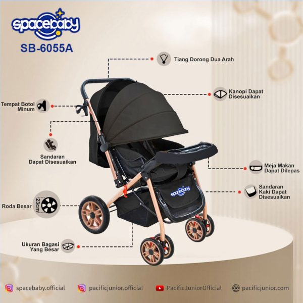 BABY STROLLER SPACEBABY SB-6055A - Gambar 7