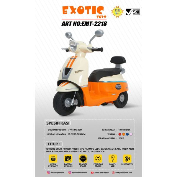 RECHARGEABLE MOTORCYCLE EXOTIC EMT-2218 - Gambar 7