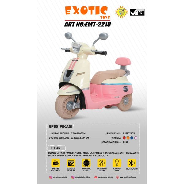 RECHARGEABLE MOTORCYCLE EXOTIC EMT-2218 - Gambar 6