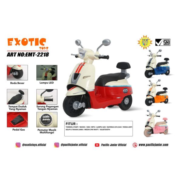 RECHARGEABLE MOTORCYCLE EXOTIC EMT-2218 - Gambar 3