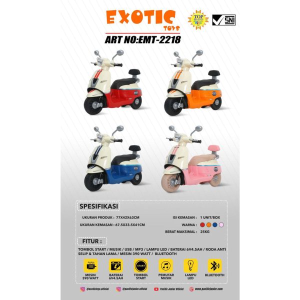 RECHARGEABLE MOTORCYCLE EXOTIC EMT-2218 - Gambar 8