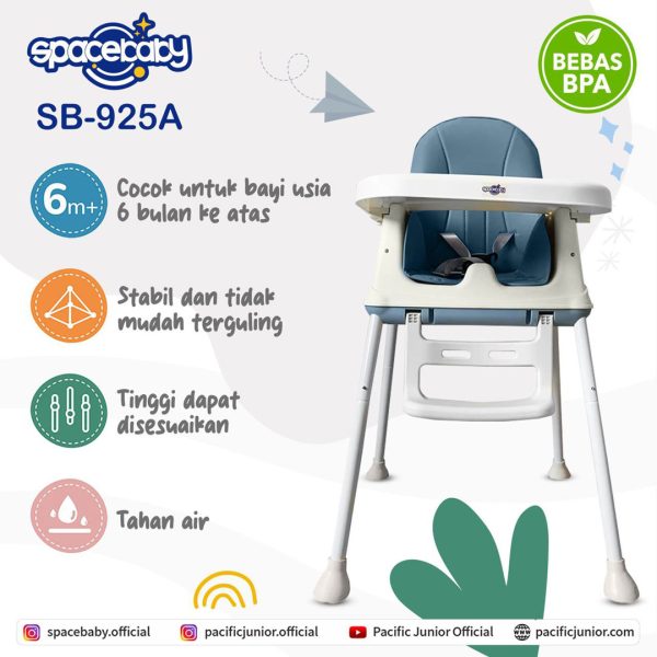 BABY HIGH CHAIR SPACEBABY SB-925A (6 IN 1) - Gambar 2
