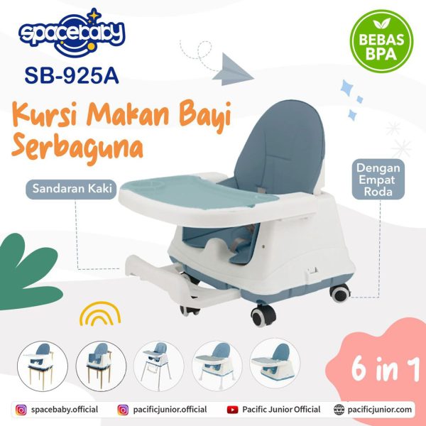 BABY HIGH CHAIR SPACEBABY SB-925A (6 IN 1) - Gambar 3