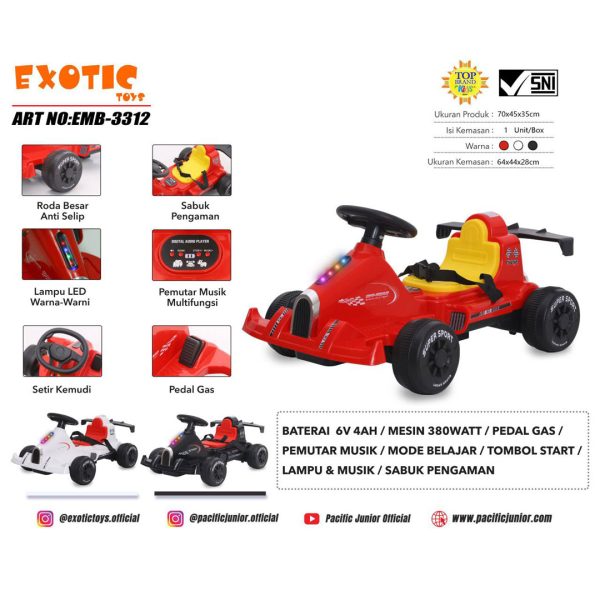 RECHARGEABLE CAR EXOTIC EMB-3312 (GO KART) - Gambar 4