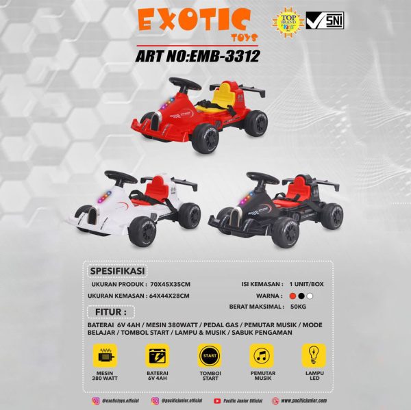 RECHARGEABLE CAR EXOTIC EMB-3312 (GO KART) - Gambar 5