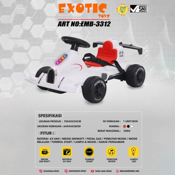 RECHARGEABLE CAR EXOTIC EMB-3312 (GO KART) - Gambar 6