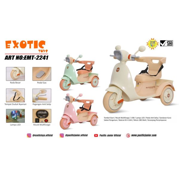RECHARGEABLE MOTORCYCLE EXOTIC EMT-2241 - Gambar 3