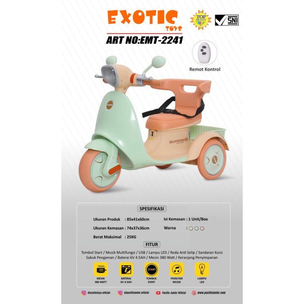 RECHARGEABLE MOTORCYCLE EXOTIC EMT-2241 - Gambar 5