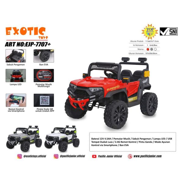 RECHARGEABLE JEEP EXOTIC EJP-7707+ (BAN EVA) - Gambar 3