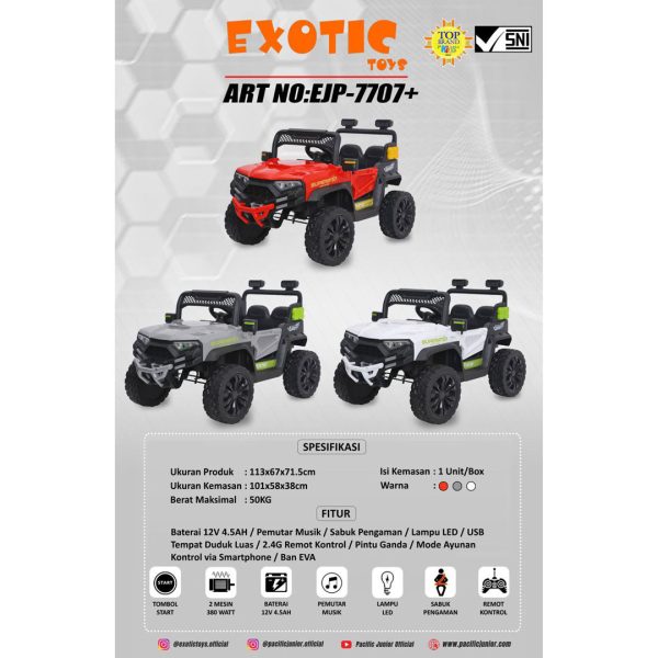 RECHARGEABLE JEEP EXOTIC EJP-7707+ (BAN EVA) - Gambar 7