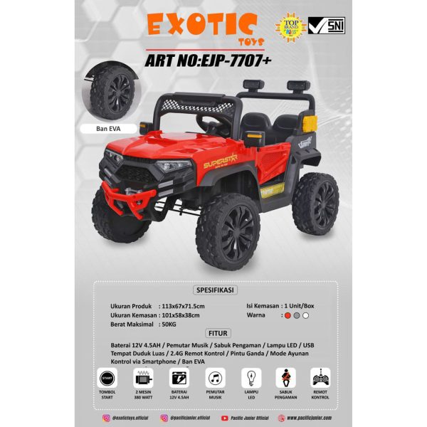 RECHARGEABLE JEEP EXOTIC EJP-7707+ (BAN EVA) - Gambar 2