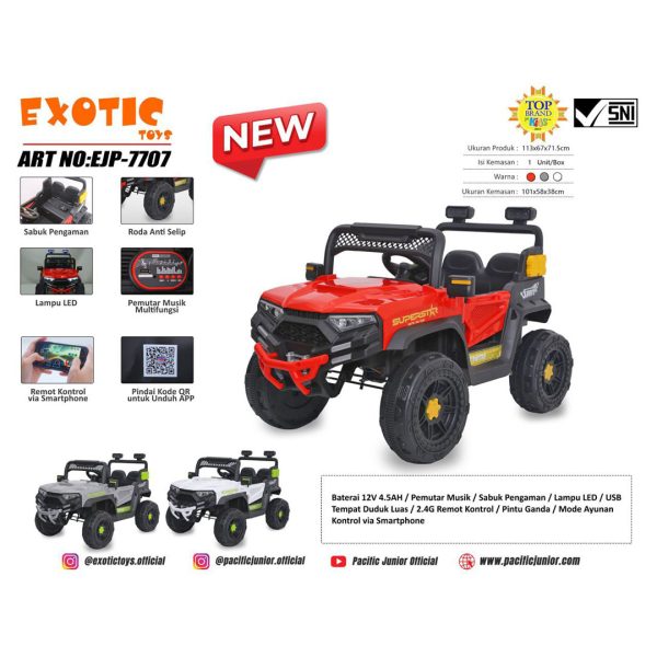 RECHARGEABLE JEEP EXOTIC EJP-7707 - Gambar 3