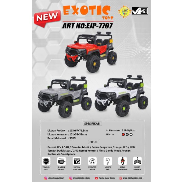 RECHARGEABLE JEEP EXOTIC EJP-7707 - Gambar 7