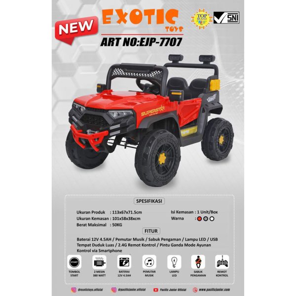 RECHARGEABLE JEEP EXOTIC EJP-7707 - Gambar 2