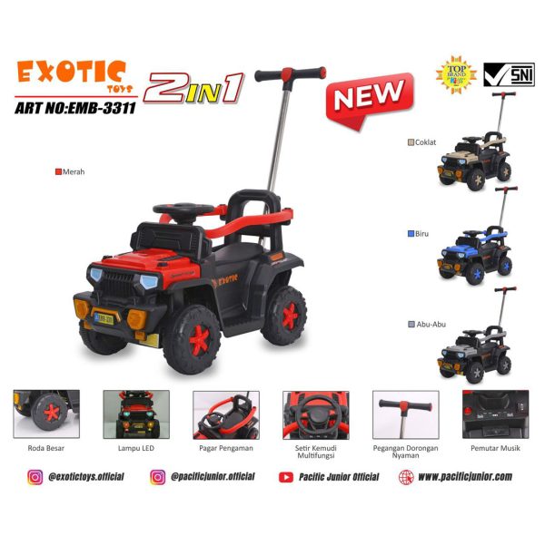 RECHARGEABLE CAR EXOTIC EMB-3311 (2 IN 1) - Gambar 4