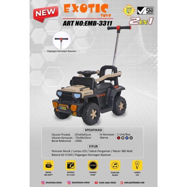RECHARGEABLE CAR EXOTIC EMB-3311 (2 IN 1) - Gambar 8