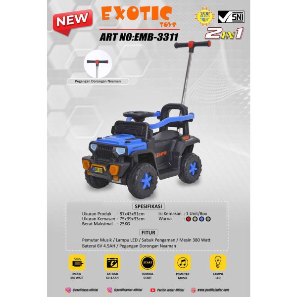 RECHARGEABLE CAR EXOTIC EMB-3311 (2 IN 1) - Gambar 7
