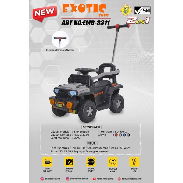 RECHARGEABLE CAR EXOTIC EMB-3311 (2 IN 1) - Gambar 6