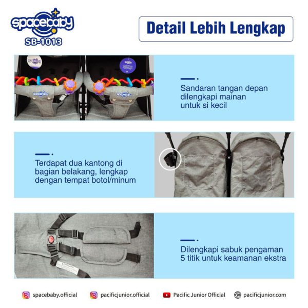 BABY STROLLER SPACEBABY SB-1013 (TWIN / ALL NEW DESIGN) - Gambar 6