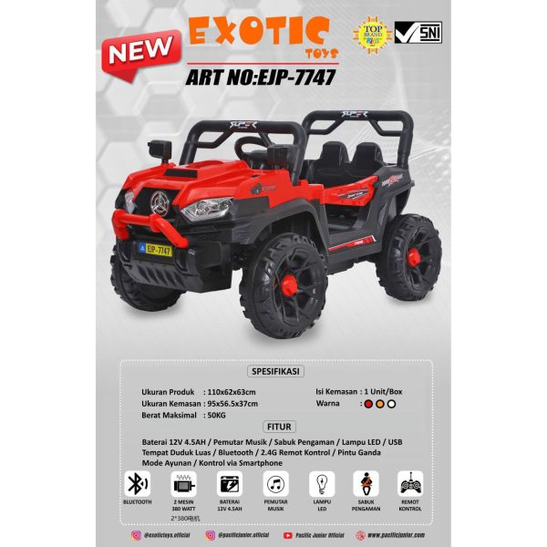RECHARGEABLE JEEP EXOTIC EJP-7747 - Gambar 2