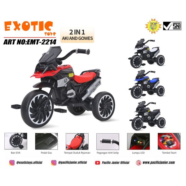 RECHARGEABLE MOTORCYCLE EXOTIC EMT-2214 - Gambar 4