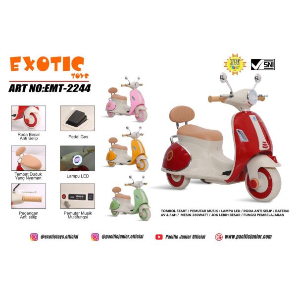 RECHARGEABLE MOTORCYCLE EXOTIC EMT-2244 - Gambar 3